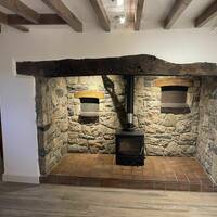 Maes Adda dining hall fire place